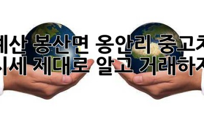 예산 봉산면 옹안리 중고차 시세, 제대로 알고 거래하자!