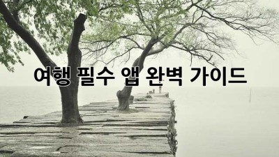 여행 필수 앱: 완벽 가이드